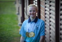 Swimmer Phoebe’s winning ways sealed with a kiss