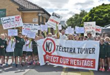 Cemetery Telstra tower protest march hits the streets
