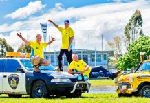 Police car takes the backroads beat