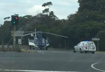 Leg injuries after car hits tree