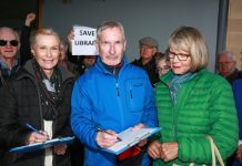 Protesters barred from library meeting