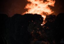 Families flee exploding inferno