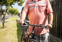 Wolfgang back on the bike