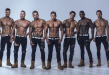 Male strippers in a go-go bar