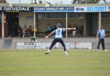 Cricket underway in cold conditions