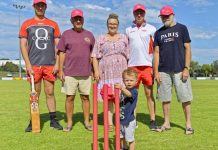 Cricket dressed in pink