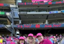 Breast cancer ladies celebrate in pink
