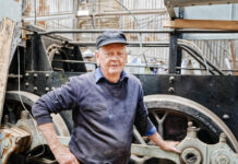 Vintage train restoration projects on display