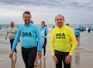All smiles in the surf